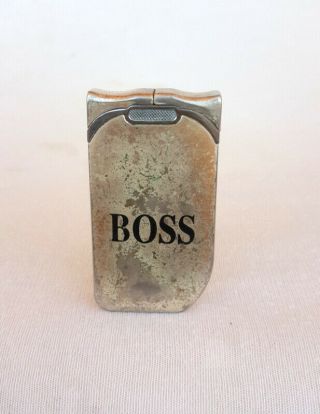 Rare Antique Boss Cigar Cigarette Gas Lighter W/ Twin Torch Flame Collectibles