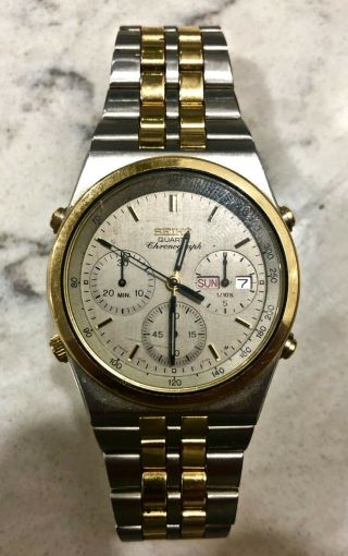 Seiko Chronograph Watch 7a38 - 7280 Vintage Stainless Steel Watch Men 