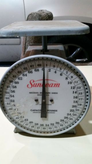 Vintage Sunbeam Utility Scale 70lb Capacity Kitchen Barn Milk/produce Scale Usa