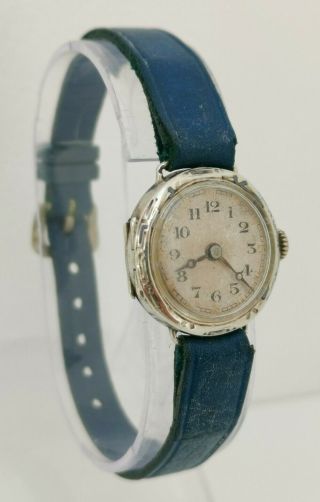 Vtg 1929 Art Deco 24hr Dutch Solid Silver Mechanical Ladies Watch Van Grootvader