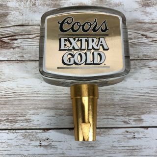 Vintage Coors Extra Gold Beer Tap Handle Bar Knob Marker Man Cave 4 1/2”