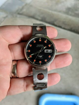 Vintage ' 68 Citizen Seven Star Custom Deluxe Watch,  Orig.  Rally Bracelet, 2