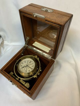 Hamilton/1942/usnavy/ship Chronometer/mod.  22/gimbaled In Box/excellent