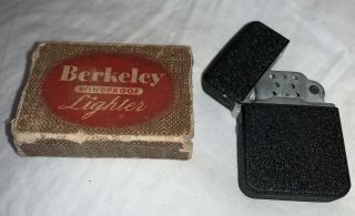 Vintage Wwii Era Berkeley Windproof Lighter Black Crackle Rare
