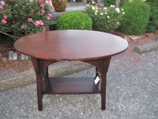 Antique Good Limbert Oval Table W4103 Stickley Era.