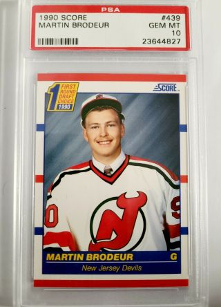 1990 - 91 Score Martin Brodeur 439 Rookie Rc Hof Gem Psa 10