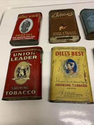 8 Vintage Small Pipe Tobacco Tins Dill ' s Best Holiday Mixture Edgeworth Briggs 3