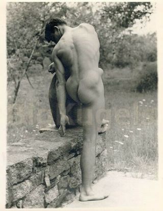 1920 Early Male Nude 8x10 Fine Art Academic Study Pose Muscle Beefcake