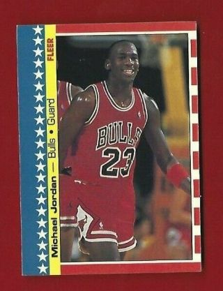 1987 Fleer Basketball Complete Sticker Set 1 - 11 W / Jordan " Centered Set "