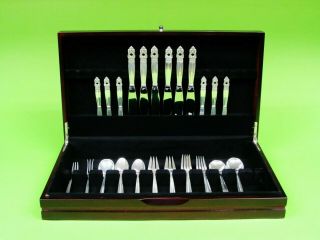 Royal Danish By International Sterling Silver Flatware Set Service For 6 - 39 Pic