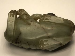 Chinese Qing Dynasty 18th Century Celadon Jade Foolion. 5
