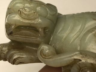 Chinese Qing Dynasty 18th Century Celadon Jade Foolion. 6