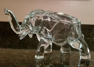 Vintage Indiana Glass Crystal Clear Elephant Candy/trinket Jar