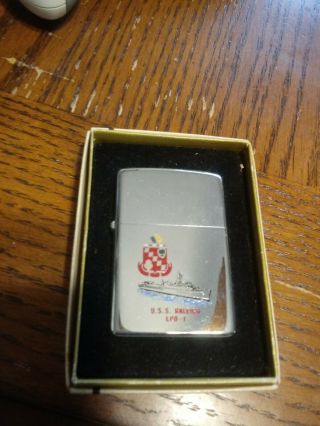 Old Vtg 1970s Zippo Lighter Military U.  S.  Commissioned U.  S.  Raleigh Lpd - 1 Ship