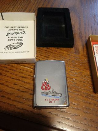 Old Vtg 1970s Zippo Lighter Military U.  S.  Commissioned U.  S.  Raleigh LPD - 1 Ship 2
