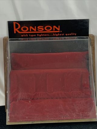 Vintage Ronson Pocket Lighter Counter Top Store Display Case