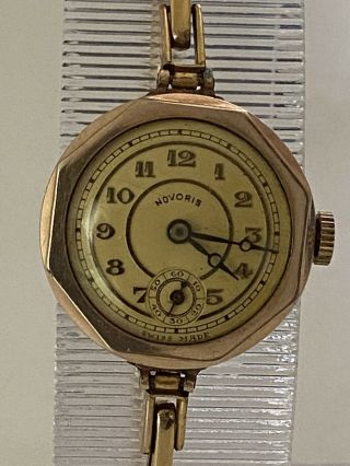 Vintage 1950’s “novoris” Rolled Gold 4 Jewels Swiss Mech Move Ladies Watch