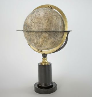 1849 Charles Dien 10 " French Terrestrial Globe Antique Brass Meridien