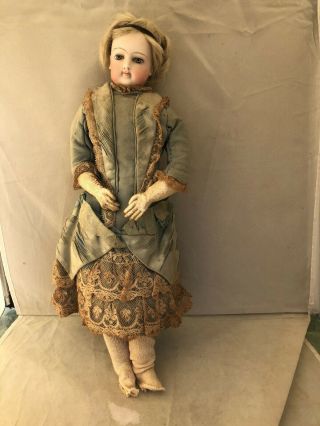 Antique 14 " Jumeau Early Fashion Doll Clothing Bisque Head,  Shoulders
