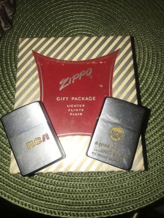 2 Vintage Zippo Lighters,  Rca Advertising Collectables