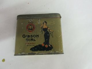 Vintage Advertising Empty Gibson Girl Cigarette Tobacco Tin 409 - G