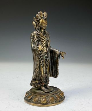 Fine Antique Chinese Tibetan Bronze Statue of Standing Figure 2