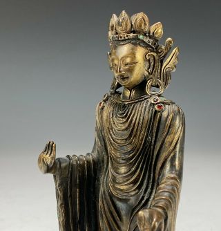 Fine Antique Chinese Tibetan Bronze Statue of Standing Figure 4