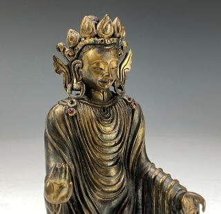 Fine Antique Chinese Tibetan Bronze Statue of Standing Figure 5