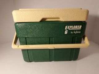 Vintage 1984 Explorer 6 Igloo Lunch Box - Personal Green Cooler