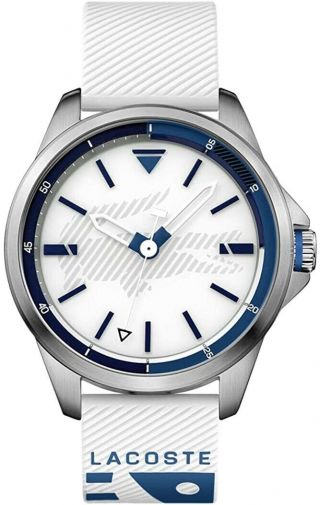 Lacoste 254764 Mens Analogue Classic Quartz Watch With Silicone Strap White/blue