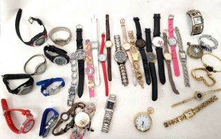Bundle Of Watches Mixed Designs Spares & Repairs Red Hearing Guess Citizen 505