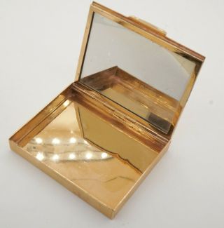 Tiffany & Co.  antique heavy 14K gold 1.  0CTW sapphire compact makeup box w/mirror 4