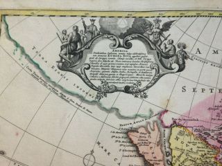 AMERICA 1710 JB HOMANN CALIFORNIA AS AN ISLAND UNUSUAL LARGE ANTIQUE MAP 2