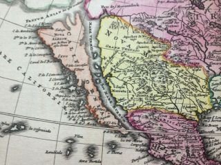 AMERICA 1710 JB HOMANN CALIFORNIA AS AN ISLAND UNUSUAL LARGE ANTIQUE MAP 3