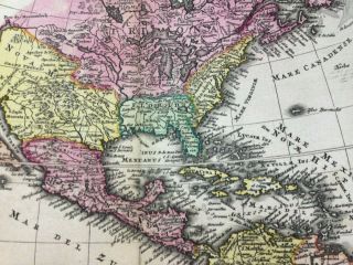 AMERICA 1710 JB HOMANN CALIFORNIA AS AN ISLAND UNUSUAL LARGE ANTIQUE MAP 6