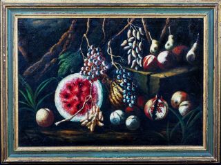 Large 18th Century North Italian School Old Master Fruit & Watermelon Study