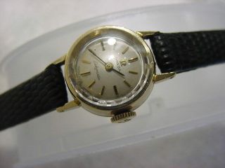 Vintage 14k Gold Antique Art Deco Modernist Lady Omega Ladymatic Automatic Watch