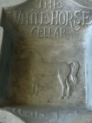 White Horse Cellar Scotch Whiskey Metal Ashtray Vintage Bar Pub Mancave 3