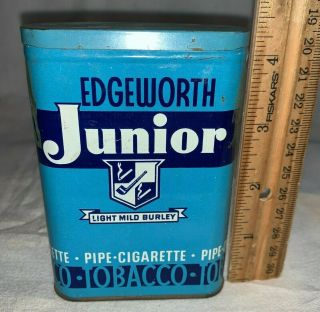 Antique Edgeworth Junior Pipe Cigarette Tobacco Tin Litho Vertical Pocket Can 7