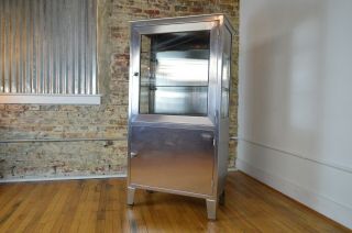 Vintage Industrial Mid Century Stainless Steel Medical Cabinet by Blinkman 2