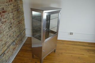 Vintage Industrial Mid Century Stainless Steel Medical Cabinet by Blinkman 4