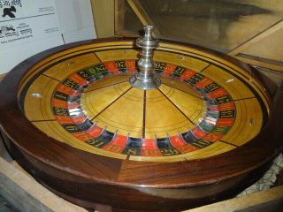 Antique " H.  C.  Evans " Roulette Wheel In Crate.  Chicago