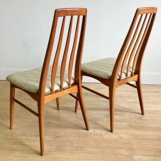 4 Danish Teak Eva Dining Chairs by Niels Koefoed - Mid - century Modern MCM Four 4