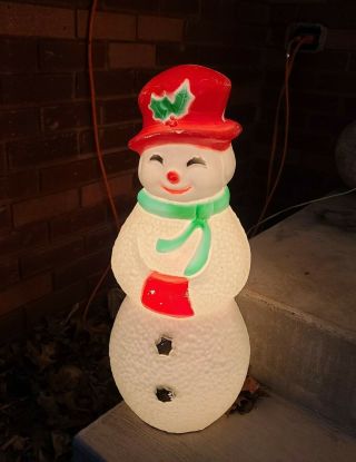 Vintage 22” Snowman Blow Mold Union Products Plastic 7560 Christmas
