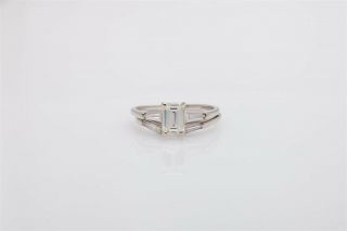 Antique $10,  000 1.  79ct Vs I Emerald Cut Diamond Platinum Wedding Ring Set