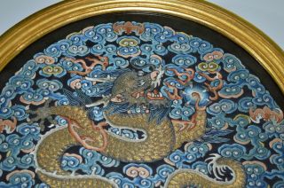 A Chinese Silk Dragon Roundel 2