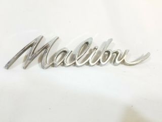 1966 - 1967 Chevrolet Malibu Chrome Emblem Trim Decal Script Vintage Oem Badge