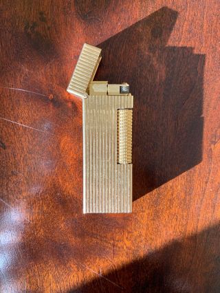 Dunhill Gold Plated Lighter 1960’s.  Us Patent Re24163 Bar Type Lift Arm Repair
