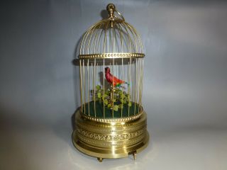 Exc Antique Model German Karl Griesbaum Singing Bird Cage Music Box Automaton