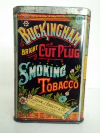 Antique Buckingham Bright Cut Plug Smoking Tobacco Tin
